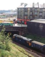 27034 takes a freight through Springburn in the mid 1980s.<br><br>[Andy Kirkham //]