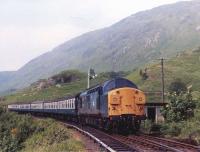 An eastbound train approaching Glenfinnan station in 1984. <br><br>[Andy Kirkham //1984]