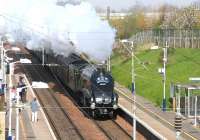 The <I>Great Britain II</I> railtour (1010 ex-Waverley) returning south through Musselburgh on 14 April 2009 behind 60009 <I>Union of South Africa</I>.<br><br>[John Furnevel 14/04/2009]