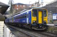 153317 and 155347 form a service to Leeds at Knaresborough on 14 April 2009.<br>
<br><br>[Bill Roberton 14/04/2009]