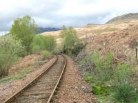 NBR West Highland Line across the A82 from The Falls of Falloch looking south.<br><br>[Alistair MacKenzie 28/04/2009]