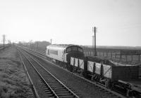 A <I>Peak</I> with a westbound freight approaching Drem in the 1960s. <br><br>[Robin Barbour Collection (Courtesy Bruce McCartney) //]