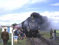 Privately owned A4 Pacific no 60009 <I>Union of South Africa</I> at the Lochty terminus in August 1972.<br><br>[Colin Miller /08/1972]