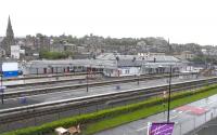 View over Stirling station on 5 May 2009 from the newly opened <I>Shooglybrig</I>.<br>
<br><br>[David Panton 05/05/2009]