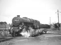 Black 5 no 44703 on the turntable at Perth in 1963.<br><br>[Gary Straiton collection //1963]