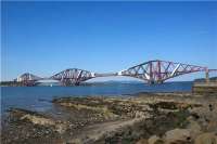 The Forth Bridge viewed from just west of the harbour at South Queensferry on 31 May 2009.<br><br>[John McIntyre 31/05/2009]