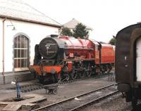 6100 <I>Royal Scot</I> stabled at Minehead depot on the West Somerset Railway on 25 March 2009.<br><br>[Peter Todd 25/03/2009]