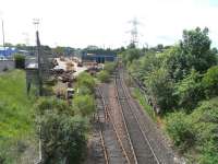 Looking towards Portobello Junction from the South Leith branch on 3 June 2009 past the VAE Baileyfield switch and crossing works. <br><br>[David Panton 03/06/2009]