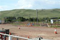 The site of Elvanfoot station looking towards Crawford on 1 June 2009, photographed from the access gates at the bottom of Station Road.<br><br>[John McIntyre 01/06/2009]