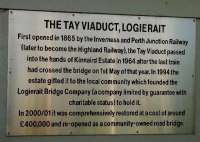 The plaque on the east end of the Tay Viaduct, Logierait, near Ballinluig. July 2009.<br><br>[John Gray 25/07/2009]