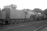 A2 no 60522 <I>Straight Deal</I> spent her final years up to withdrawal in mid 1965 as a resident of 66A Polmadie. The Pacific is seen here on Kingmoor shed in July 1964, having worked into Carlisle earlier that day on the noon train from Glasgow St Enoch.<br><br>[K A Gray 11/07/1964]