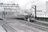 Station pilot 80116 leaving Glasgow Central in 1967 with empty stock.<br><br>[Colin Miller //1967]