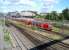 Hamburg to Lubeck train approaching its destination in July 2009. Lubeck is famous for its seven church steeples, three of which can be seen in the background of the photograph.<br><br>[John Steven /07/2009]