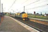 37255 in <I>Transrail</I> Livery passing Newton-on-Ayr on 22 July 1993<br><br>[Ken Browne 22/07/1993]