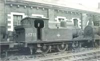 Ex-NER class J72 0-6-0T no 68733 photographed at Motherwell Shed on 9 July 1962.<br><br>[Ken Browne 09/07/1962]