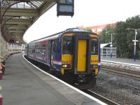 156 449 pulls out of platform 3 at Kilmarnock with a Carlisle service on 2 September 2009, carrying far fewer passengers than when it arrived.<br><br>[David Panton 02/09/2009]