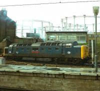 Deltic 55014 <I>The Duke of Wellington's Regiment</I> carries out a few manoeuvres between turns at the north end of Kings Cross on 24 April 1979.<br><br>[Peter Todd 24/04/1979]
