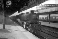 Built at Gorton Works in 1949, Thomson B1 4-6-0 no 61347 spent almost its whole life in Scotland. The locomotive is pictured here on a train at Glasgow's Buchanan Street station in the 1960s at which time home was at Thornton Junction. A part of what became Scotrail House can be seen under construction in the background. 61347 was withdrawn from 62A in April 1967 and cut up at McLellans at Langloan some 3 months later.<br><br>[Robin Barbour Collection (Courtesy Bruce McCartney) //]