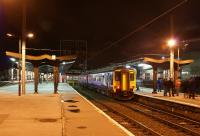 156480 is parked up for the night on Platform 4c at the south end of Preston station on 10 October 2009.<br><br>[John McIntyre 10/10/2009]