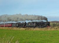 LMS Class 5MT 4-6-0 no 45407 and LNER K1 Class 2-6-0 no 62005 on the return journey from Fort William to Carnforth. Together they hauled <i>The West Highland Statesman</i> on the previous Saturday.<br><br>[I Robin 12/10/2009]
