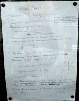 Combe Halt is fortunate indeed to have local support. Someone has gone to some bother to produce this handwritten timetable which was by the entry to the single platform station. The station's status as a sometime request halt is interesting.<br><br>[Ewan Crawford 06/09/2009]