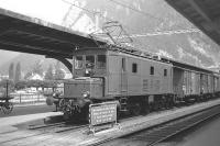 Locomotive no 305 stands at Interlaken West station with a freight train in July 1962.<br><br>[Colin Miller /07/1962]