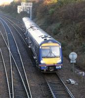 170 540 at Dalmeny Junction on a diverted Glasgow to Edinburgh service on 17 October, rejoins the main line after reversing in the Up Loop.<br><br>[David Panton 17/10/2009]