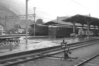 Trains standing at Interlaken Ost station in July 1962<br><br>[Colin Miller /07/1962]