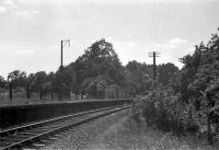 Ham Green Halt was added to the Portishead Branch to serve the nearby  isolation hospital. This view looking towards Pill. Note the 'pagoda'  style shelters.<br><br>[John Thorn /07/1960]