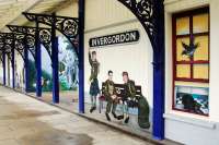 Part of Tracey Shough's <i>The Long Goodbye</i> mural for the 4th battalion of the Seaforth Highlanders at Invergordon station.<br><br>[Ewan Crawford 29/09/2009]