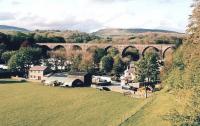 Ingleton had two stations, one on either side of its end-on junction between the MR and the LNWR. The site of one of them is now a community centre, adjacent to a rather nice viaduct, seen here in May 2009.<br><br>[Ken Strachan 10/05/2009]