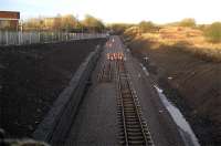 Looking west from the Western Road bridge (No 102) toward Crosshouse Junction. Track being laid out to the new buffer position.<br><br>[Robert Blane 08/12/2009]