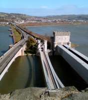 View east from Conwy Castle towards Llandudno Junction in March 2008. <br><br>[Iain Steel 11/03/2008]