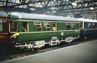 Whickham railbus Sc79969 is one of several exhibits at Glasgow Central on 5 September 1959 as part of the <I>Scottish Industries Exhibition</I>. [Editors note: The unit later moved on to make an exhibition of itself at a number of other locations...]<br>
 <br><br>[A Snapper (Courtesy Bruce McCartney) 05/09/1959]