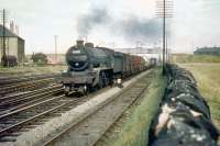 A locomotive associated more with the West Highland Line, Gresley K2 no 61789 <I>Loch Laidon</I> heads west approaching Saughton Junction with a freight in August 1959 on her way back to Eastfield.<br><br>[A Snapper (Courtesy Bruce McCartney) 26/08/1959]