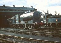 Reid ex-NB class J37 0-6-0s nos 64636 and 64537 stand in the yard at Polmont in August 1959.<br><br>[A Snapper (Courtesy Bruce McCartney) 15/08/1959]