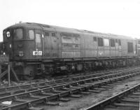 1Co-Co1 Diesel no 10202 stored at Derby Works in November 1964. Although the locomotive appeared after nationalisation it was a Southern Railway design and the influence of Mr Bulleid can be clearly seen.<br><br>[David Pesterfield 01/11/1964]