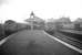 Suitable weather for a unique occasion in British Railways closure history at the ex-GNSR Elgin East station on 4th May 1968 - with the last trains for two different lines waiting side by side prior to departure. On the left at Platform 1 (the through road from ex-HR Elgin West station) is D5331 on the 19.09 (last Up) train to Aberdeen via Buckie, while at bay Platform 2 is a DMU forming the 19.07 (last Up) train via Craigellachie. (The EE Type 4 lurking in the background at the buffer end of Platform 4 is probably off the Scottish Malt Distillers Doncaster - Burghead/Muir of Ord block grain train.) [See image 26815]<br><br>[David Spaven 04/05/1968]