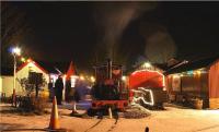 0-4-0ST Quarry Hunslet 'Irish Mail' arrives back in the station at Becconsall with the final Santa Special of the season in winter wonderland conditions on 20 December 2009.<br><br>[John McIntyre 20/12/2009]