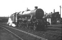Jubilee 4-6-0 no 45702 <I>Colossus</I> in the shed yard at Polmadie in May 1959.<br><br>[A Snapper (Courtesy Bruce McCartney) 16/05/1959]