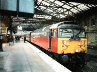 47 758 at Platform 19 (plus a fair bit of Platform 1) with an SRPS railtour for York in June 1997.<br><br>[David Panton /06/1997]