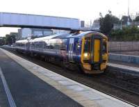 158 704 calls with the last train of the day to terminate at Cowdenbeath on 30 January 2010<br><br>[David Panton 30/01/2010]