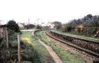 Looking east towards Glasgow along the platforms at Greenock Lynedoch in the summer of 1969. Opened as Lynedoch in December 1869 the name was expanded in 1898. The station was eventually closed to passenger traffic in February 1959. <br><br>[Colin Miller //1969]