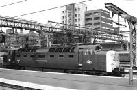 Deltic 55013 <I>The Black Watch</I> stands at Kings Cross on 27 June 1978.<br><br>[Peter Todd 27/06/1978]