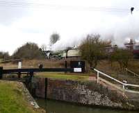 60163 <I>Tornado</I>, pictured here on 14 February 2010 with a special passing Crofton pumping station on the Kennet and Avon canal.<br><br>[Peter Todd 14/02/2010]