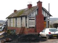 The old station building at Moniaive continues its slow, inexorable decline, seen here standing in the rain on 15 February 2010, having handled its last passenger in May 1943.<br><br>[Colin Miller 15/02/2010]