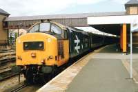 Celtic Fringes. 37 408 <I>Loch Long</I>, some way from home, with a train at Holyhead on 4 July 1993.<br><br>[David Panton 04/07/1993]