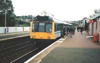 117 308 stands at Inverkeithing with the 1757 Outer Circle service from Waverley in June 1997<br><br>[David Panton /06/1997]