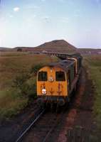 9T26 for Ravenscraig number two waiting for the road on the Benhar branch. July 1978.<br><br>[William Barr /07/1978]