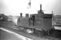 McIntosh 0-4-4T no 55262 takes a break from station pilot duties at the north end of Ayr station in July 1959.<br><br>[Robin Barbour Collection (Courtesy Bruce McCartney) 28/07/1959]